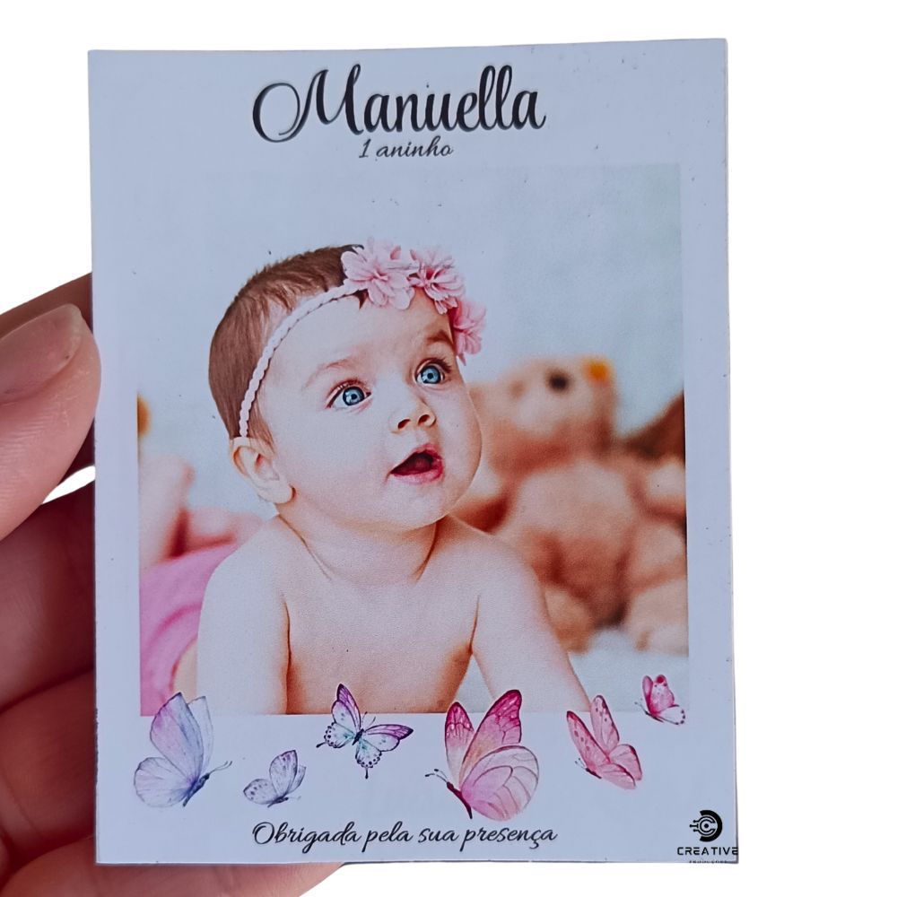 Foto Imã Geladeira - Lembrancinha- Batizado- Formatura-Personalizado-Tamanho 7x9cm