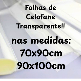 50 FOLHAS TRANSPARENTES CELOFANES PARA CESTAS , PRESENTES, EMBRULHOS - VERIFIQUE TAMANHOS em Oferta na Shopee