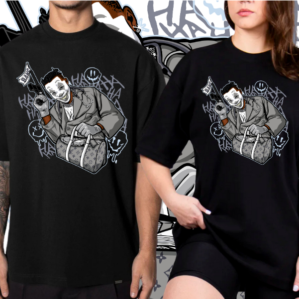 Camiseta Oversized Streetwear Estampada Premium Alta Qualidade - Costura reforçada - Coringa