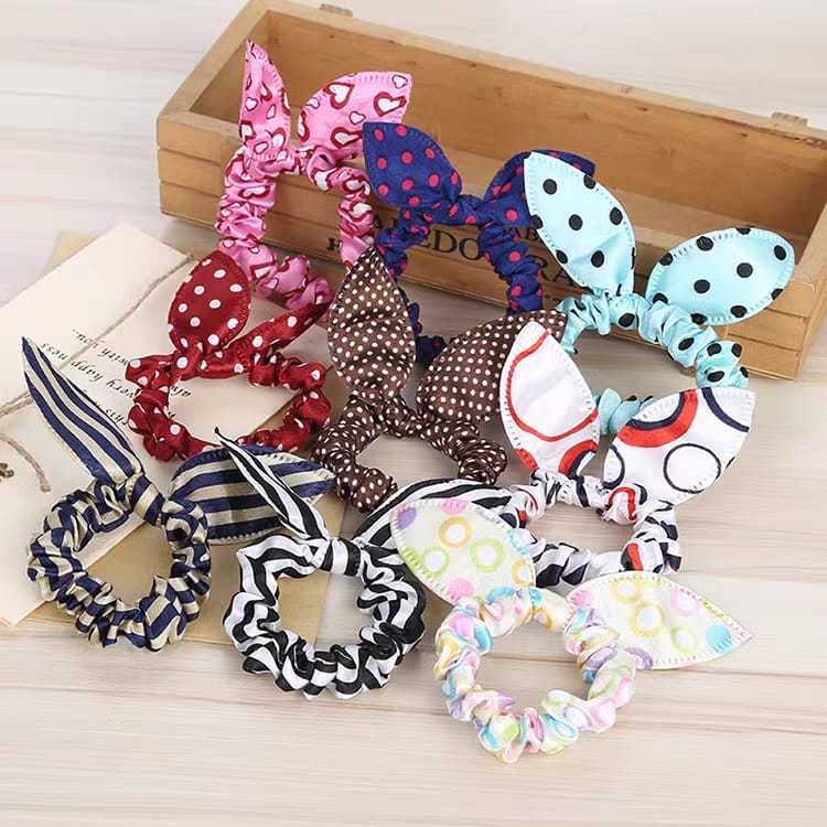 kit 50 Elástico de Cabelo com Nó de desenhado / Elástico Circular Redondo em Cor Doce /Xuxa