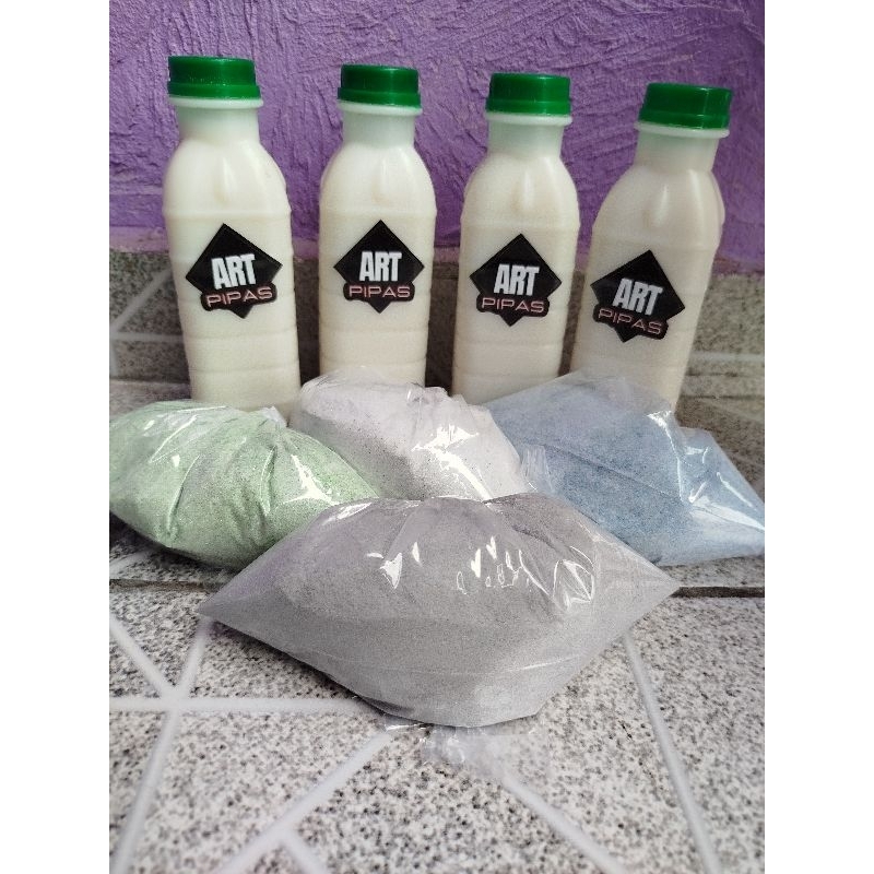 KIT PRONTO 500ML COLA RESINADA+ MEIO KILO PÓ VIDRO JATEADO