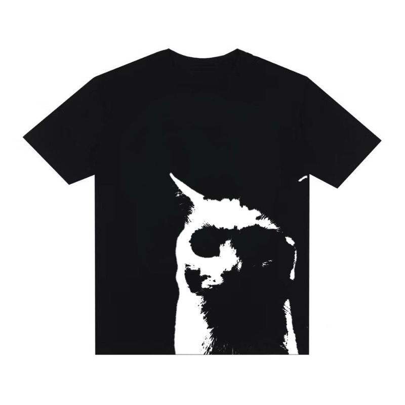 Camiseta Streetwear Oversized Unissex Camisa Camisetão Estilosa Gato Y2K Gotico Estampado Premium