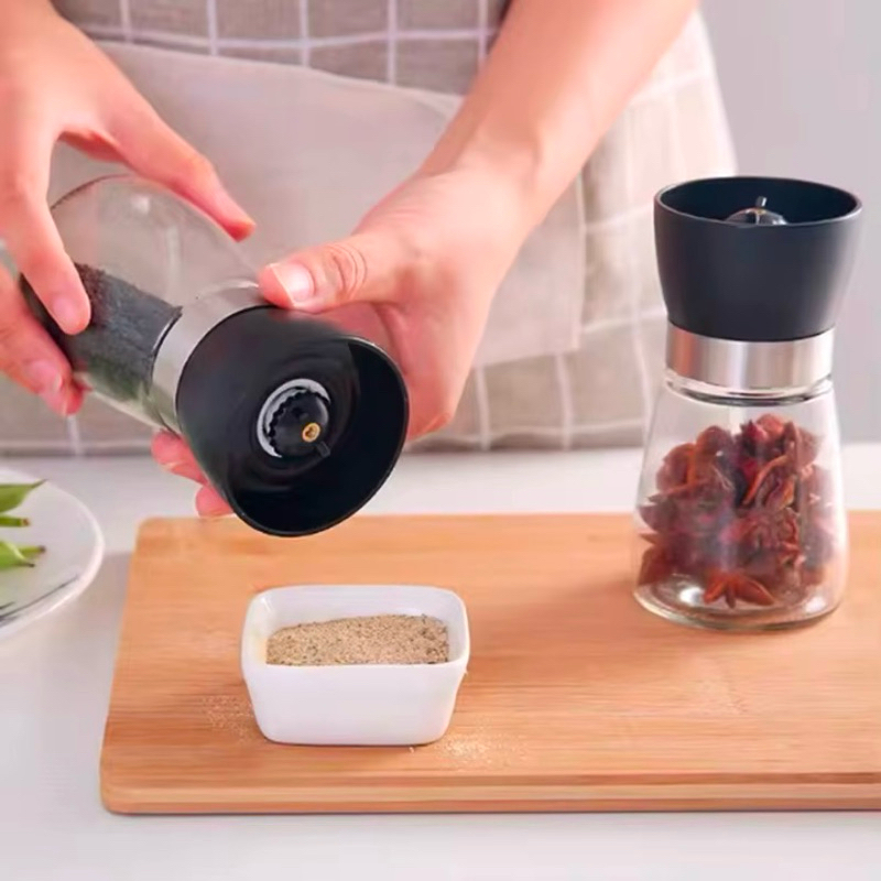 Moedor Triturador De Temperos, Sal, Pimenta E Especiarias De Vidro e Inox