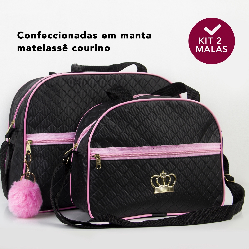 Kit Bolsa Maternidade Grande Menina ou Menino Acompanha 2 peças C/ POMPOM