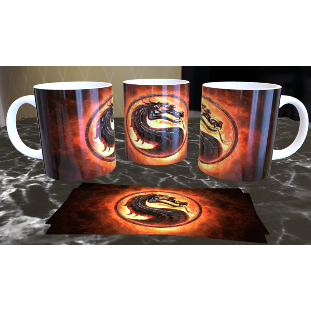 CANECA PERSONALIZADA MORTAL KOMBAT - SCORPION, SUB-ZERO, RAIDEN, LIL KANG