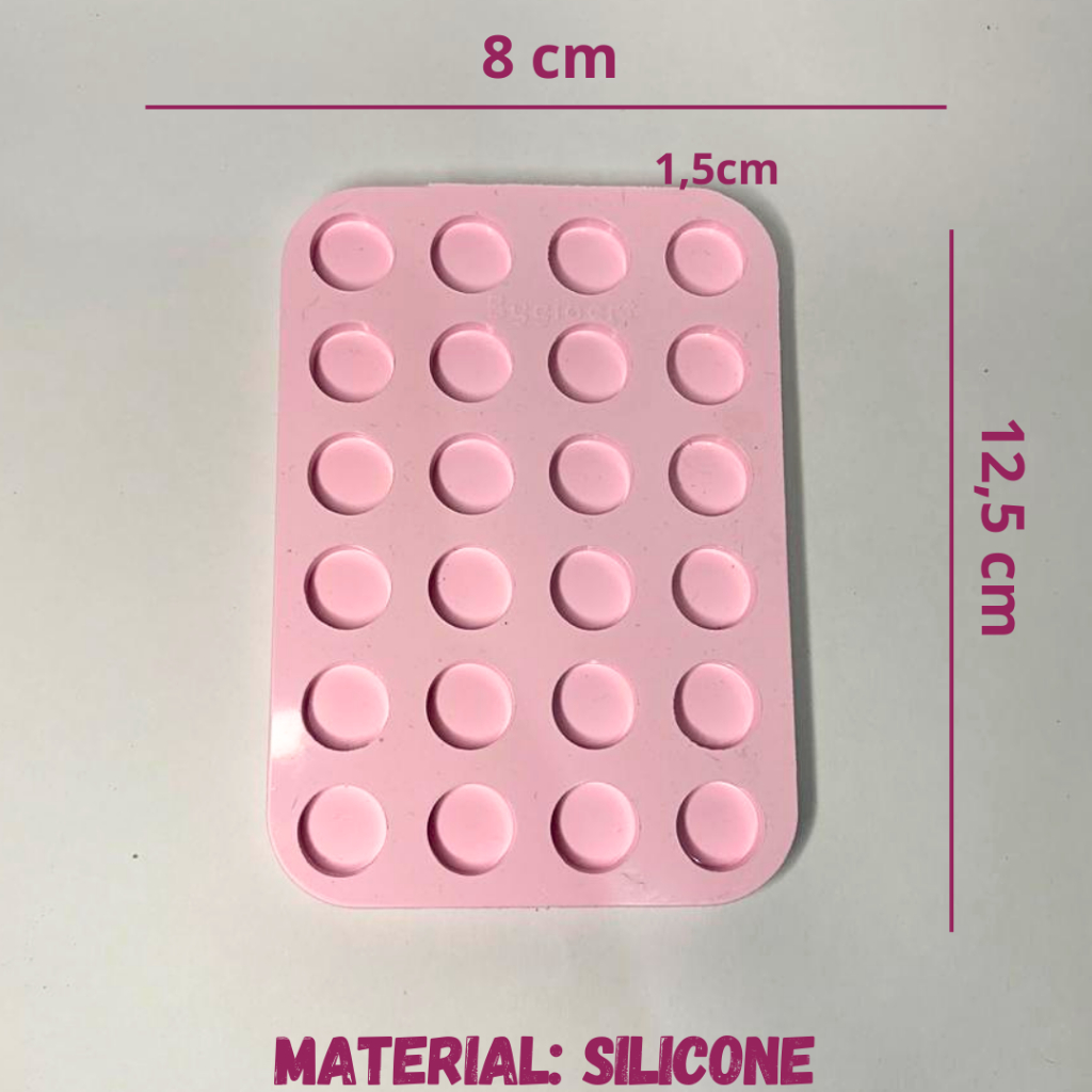 Molde silicone círculo paleta 24 cavidades sem furo redondo resina artesanato círculos vela biscuit