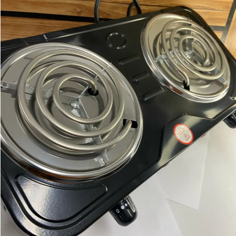 Fogareiro Eletrico Portatil 2 Bocas 220v Preta Cozinha Pratico Viagem Camping