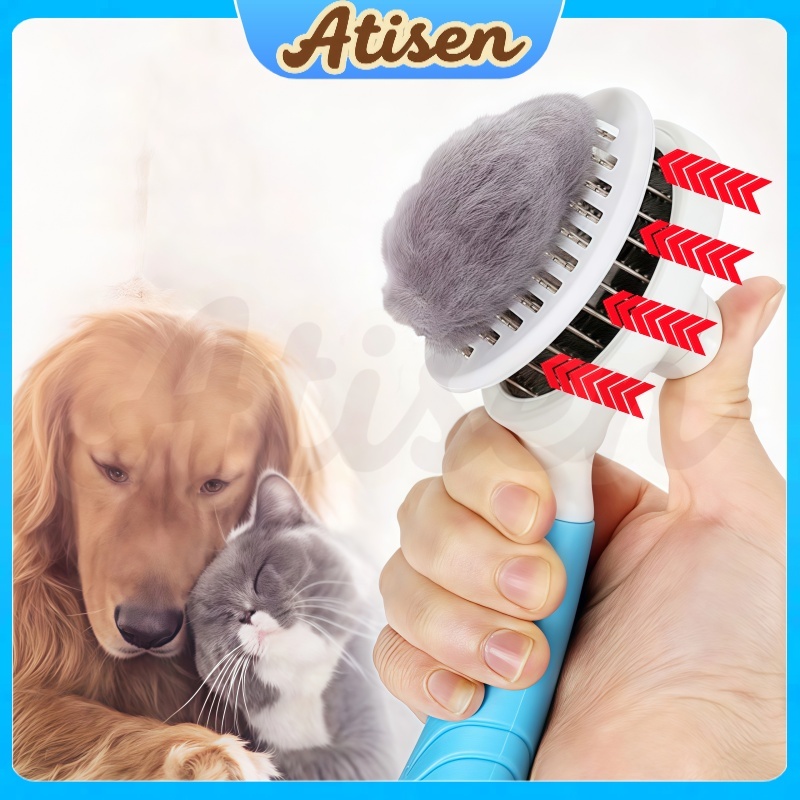 Escova De Pelo De Gato Escova Removedora Tira Pelos Pets Cães E Gatos Escova ATISEN em Oferta na Shopee