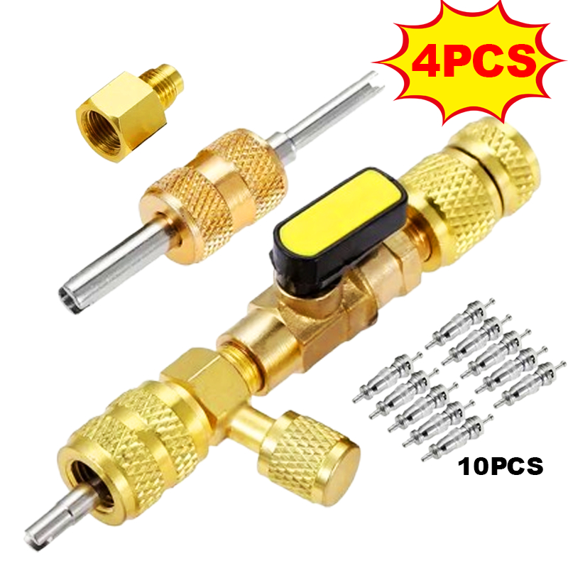 Kit 4 peças Extrator de válvula schrader Ar Condicionado Automotivo freezers refrigeradores Trak 1/4 5/16 gases em Oferta na Shopee