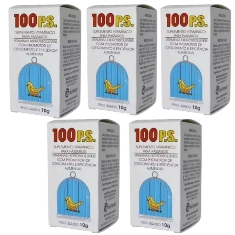 KIT 5 UNIDADES 100PS PARA PÁSSAROS