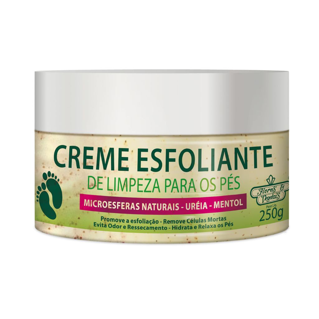 Creme Esfoliante para Pés Flores & Vegetais com Ureia e Mentol em Oferta na Shopee