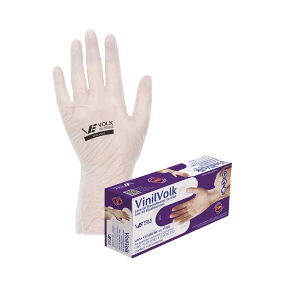 Luva de Vinil Volk Sem Amido com 100 Unidades M em Oferta na Shopee