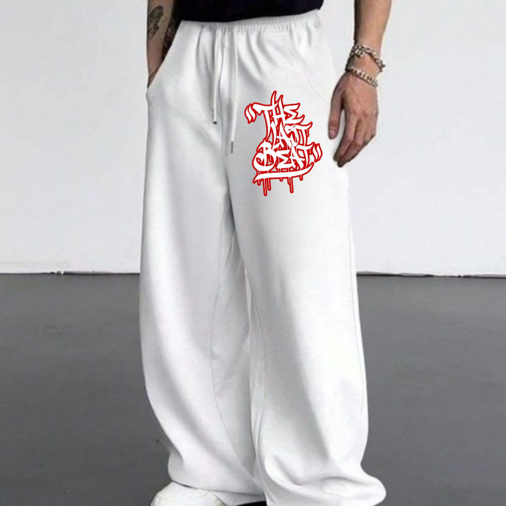 Moletom Calça Urban Style Wide Leg Flanelada Premium Hip Hop Modelo The Last Beat Grafiti