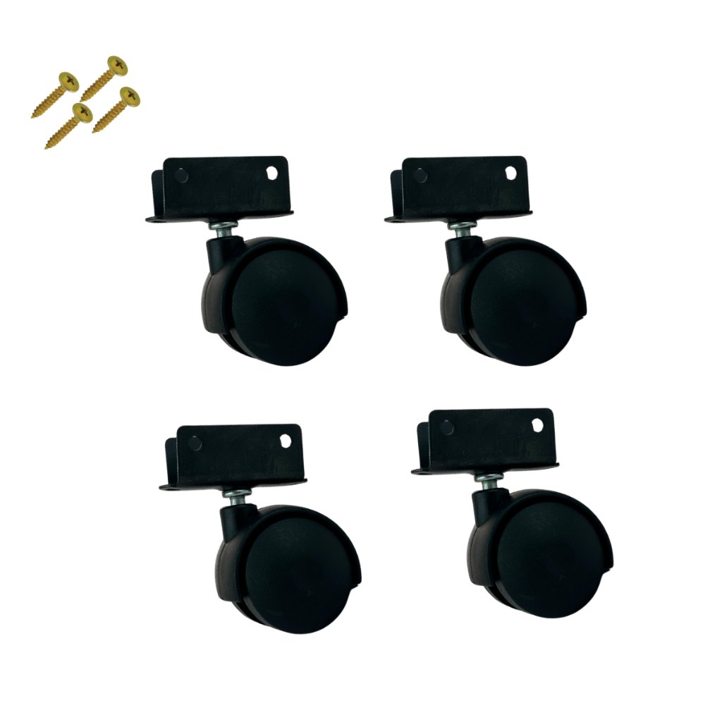 Kit 4 Rodizio Roda Rodinha Berço Cama Auxiliar Chapa U 15mm em Oferta na Shopee