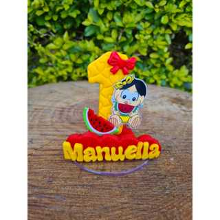 vela personalizada Magali baby, vermelha menina com com nome, pavio fazemos todas as idades em Oferta na Shopee