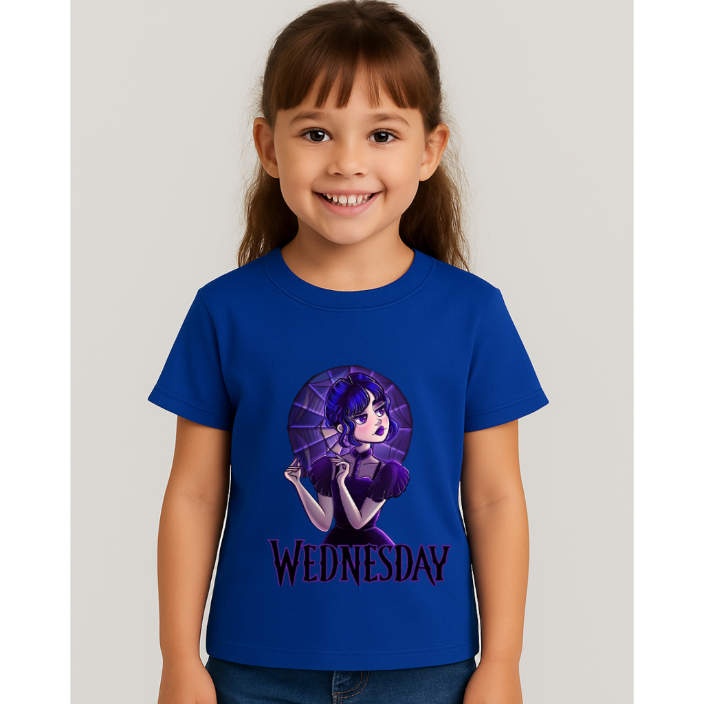 Camiseta Feminina T-Shirt Blusa Infantil  Personalizada Estampada Wandinha Blusa Estilosa | 100% Algodão Premium
