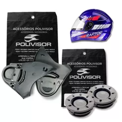 Kit Reparo Fixação + Placa Lateral Capacete Mixs Fokker Mx5 Polivisor