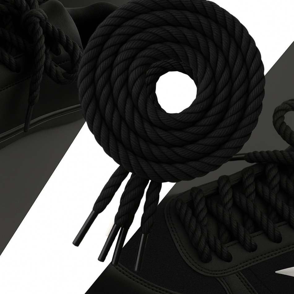 Kit 1/2/3 Cadarço Franciscano  São Francisco Premium Preto – Trançado Grosso Corda Qualidade