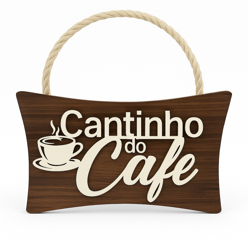 Placa Cantinho Do Café Madeira Artesanal Rústico Decoração em Oferta na Shopee