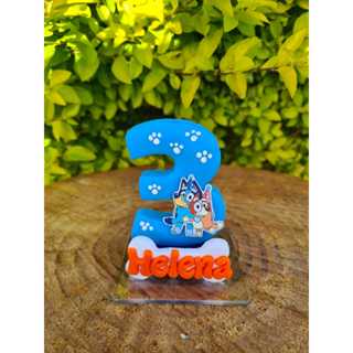 Vela PERSONALIZADA biscuit  COM NOME  E IDADE BLUE e PINGO em Oferta na Shopee