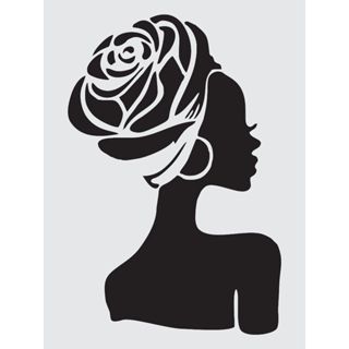CUT0210 - Stencil Pintura 15X20cm Mulher Floral Mylar 190 Micras em Oferta na Shopee