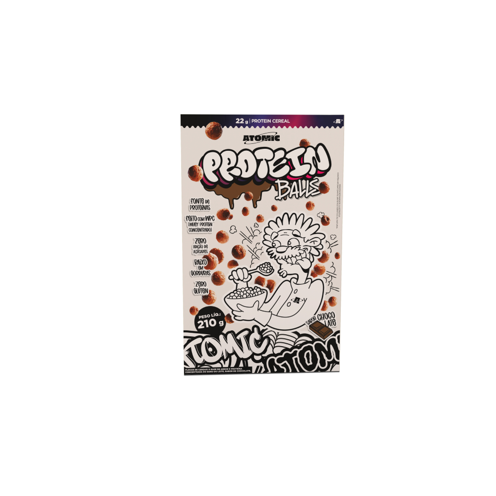 Cereal Proteico - Protein Balls 210g - Atomic Labs – Crocante, Com Whey Protein, Zero Açúcar Adicionado e Zero Glúten