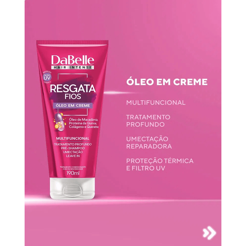 Óleo em Creme DaBelle Hair Intense Resgata Fios 190ml em Oferta na Shopee