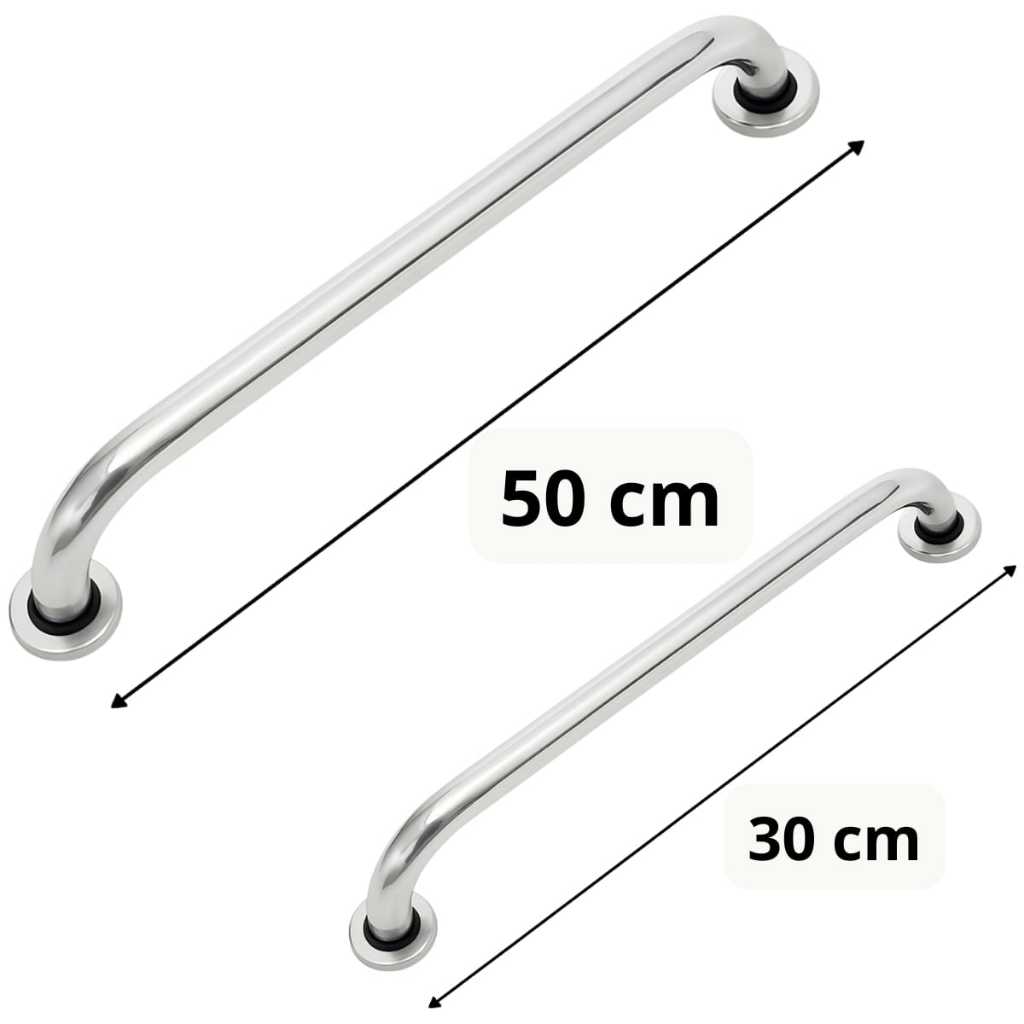 Kit 2 Barras de Apoio 50 e 30cm Alça Suporte Deficiente Idoso Banheiro em Oferta na Shopee