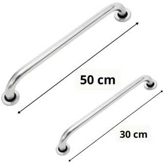 Kit 2 Barras de Apoio 50 e 30cm Alça Suporte Deficiente Idoso Banheiro em Oferta na Shopee
