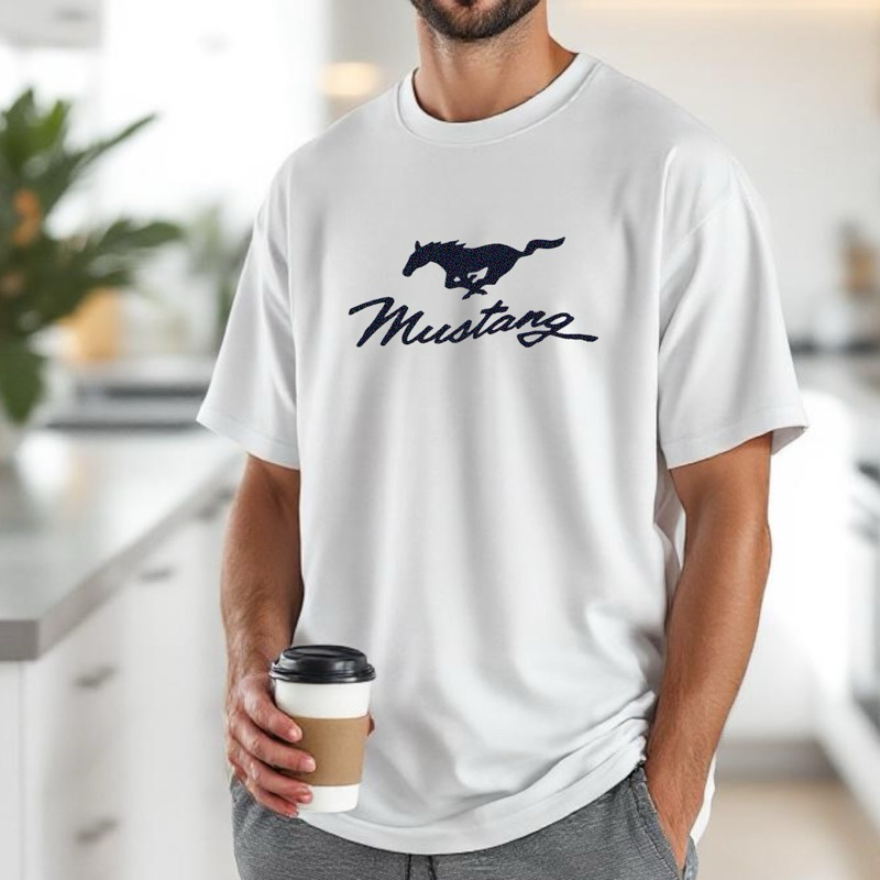 Camiseta Cavalo Oversized Carro Corrida Blusa Masculina Unissex Roupa Tuning Estilo Verão Adulto