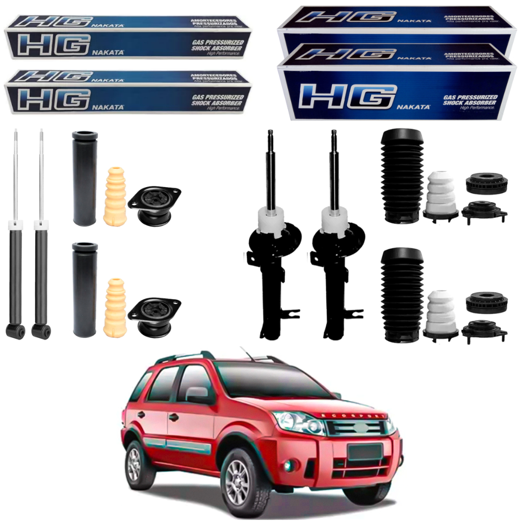 KIT 4 AMORTECEDOR ECOSPORT 2003 A 2012 NAKATA + KIT AXIOS