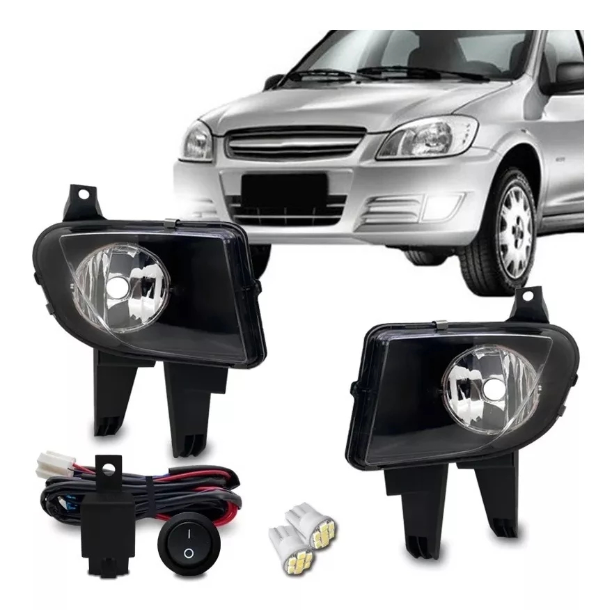 Kit Farol de Milha Celta e Prisma Com Chicote Botão Relê Suits HB4 + 2 Pingões LED Brinde