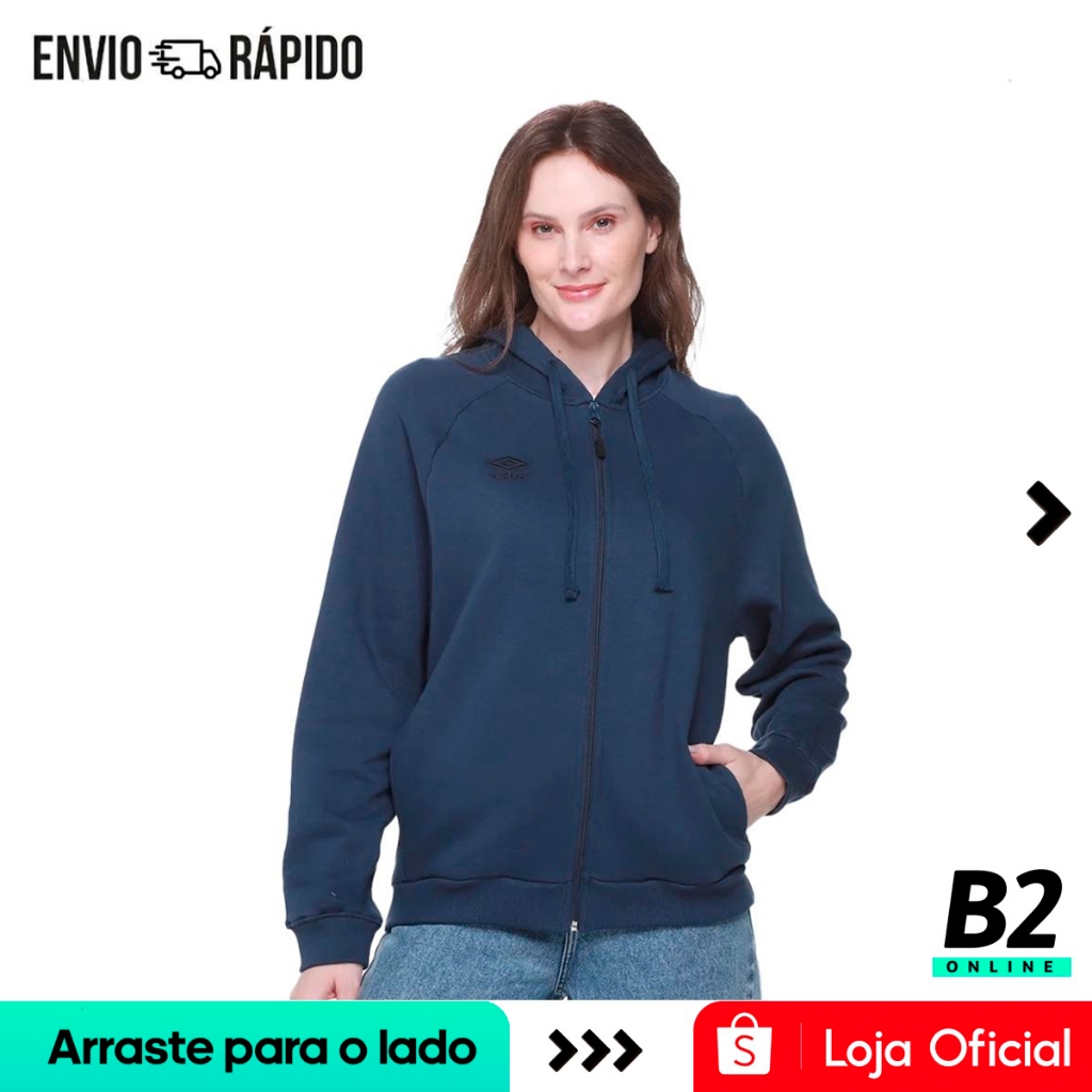 Jaqueta Umbro Essential Comfy Unissex Azul Marinho Original Com Nota Fiscal e Garantia em Oferta na Shopee