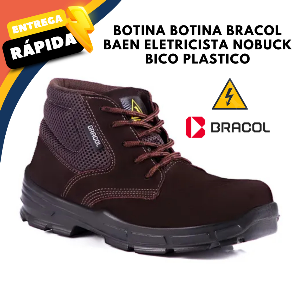 Botina de Segurança Bracol Nobuck Baen AM EPI CA 48383 Trabalho Pesado em Oferta na Shopee