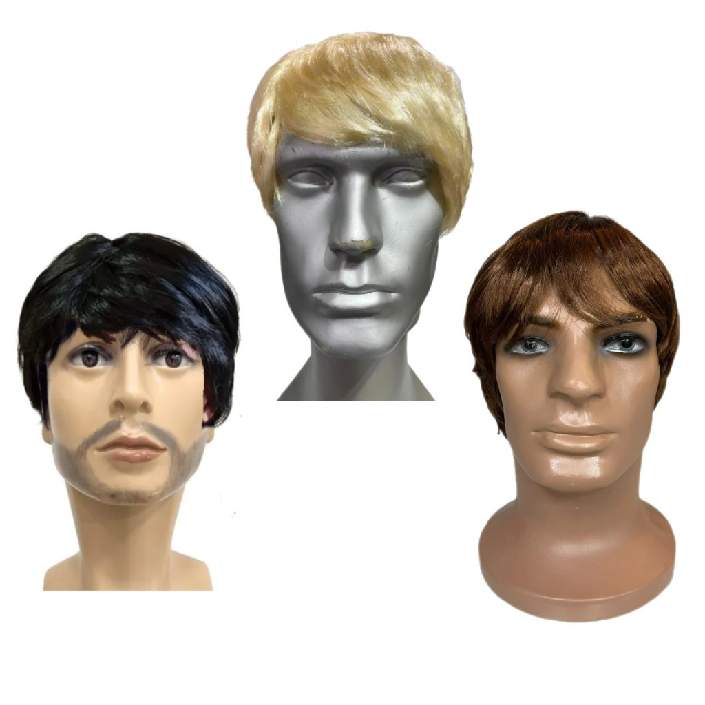 Peruca Curta Masculina Loira Castanha Preta