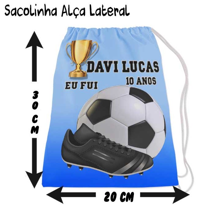 Kit Mochilinha Sacolinha Mochila Saco Sacochila Saquinho Lembrancinha Brinde Aniversario Personalizadas FUTEBOL