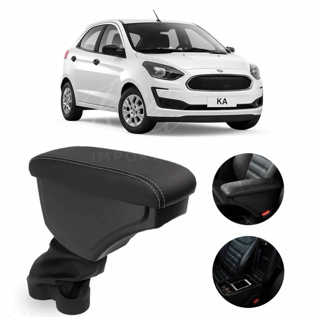 Apoio de Braço Ford Ka e Ka+ 2015 a 2021 Console Central C/ Porta Objetos Premium Fácil Encaixe