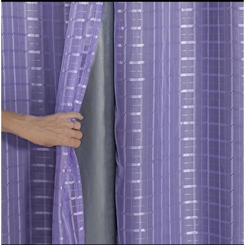 Cortina Blackout blecaute pvc com Tecido voil xadrez 2,80 largura × 1,70 altura  CONTEM 1 PARTEPROMOÇÃO em Oferta na Shopee