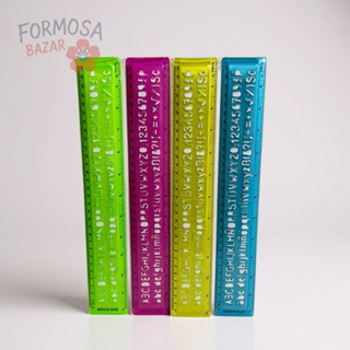 Kit com 4 Réguas Coloridas de Letras e Números em Oferta na Shopee