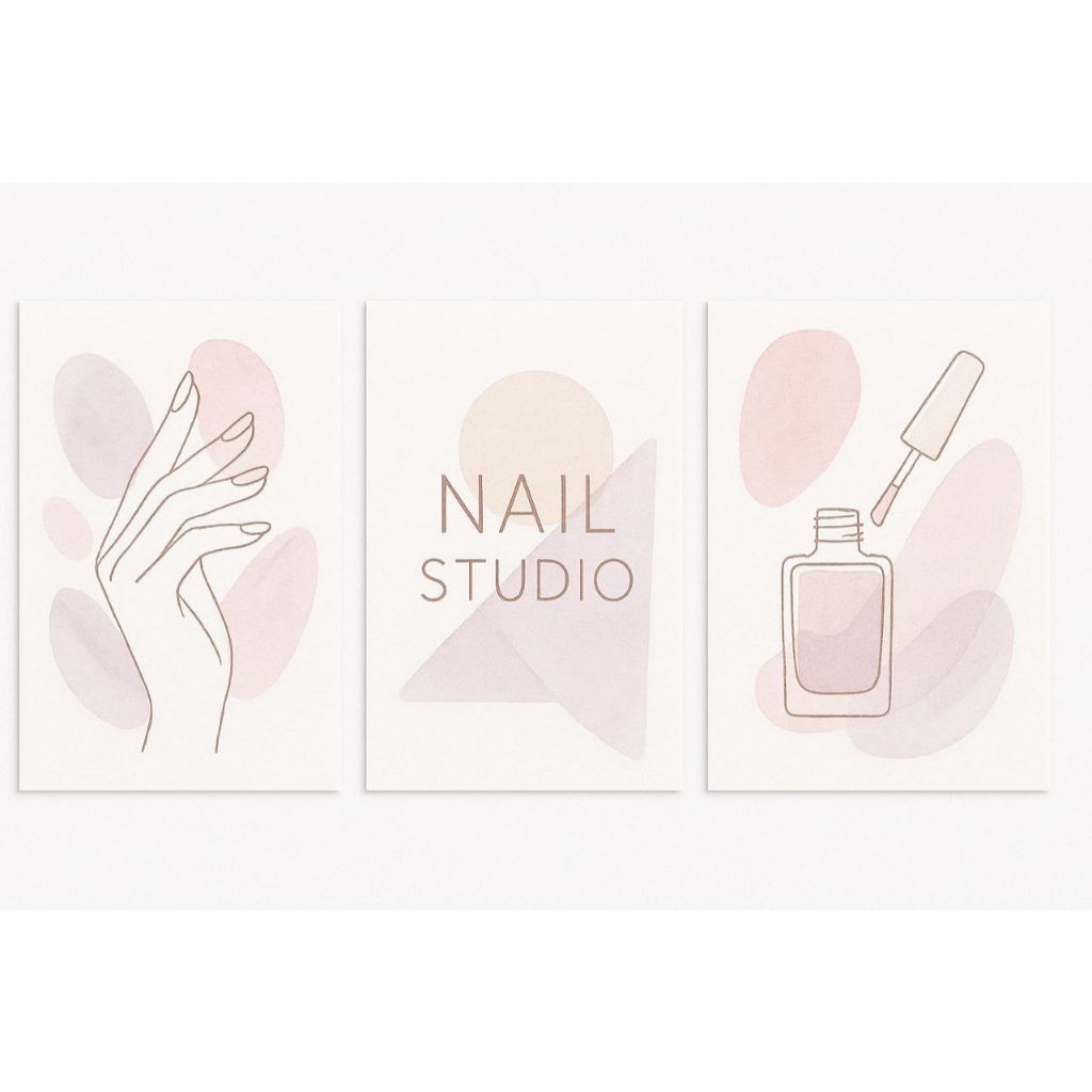 Kit Quadros Decorativos Mosaico 3 Peças Esmalte Unha Manicure Pedicure Esmalteria Nail Designer Rosê