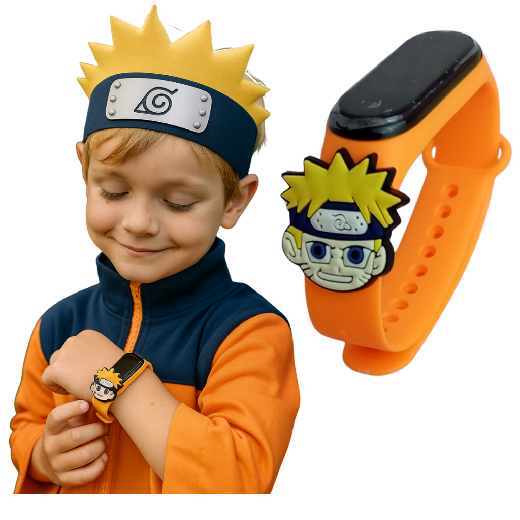Relogio Infantil Digital Data & Hora Naruto Menino & menina em Oferta na Shopee