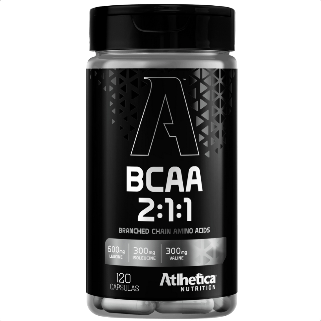 BCAA 2:1:1 Leucina Isoleucina Valina Massa Magra  Aminoácidos 120 cápsulas Atlhetica Nutrition