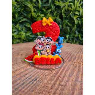 Vela Biscuit Tema Turma Da Mônica, Magali, Monica, Cascão e Cebolinha com nome em Oferta na Shopee