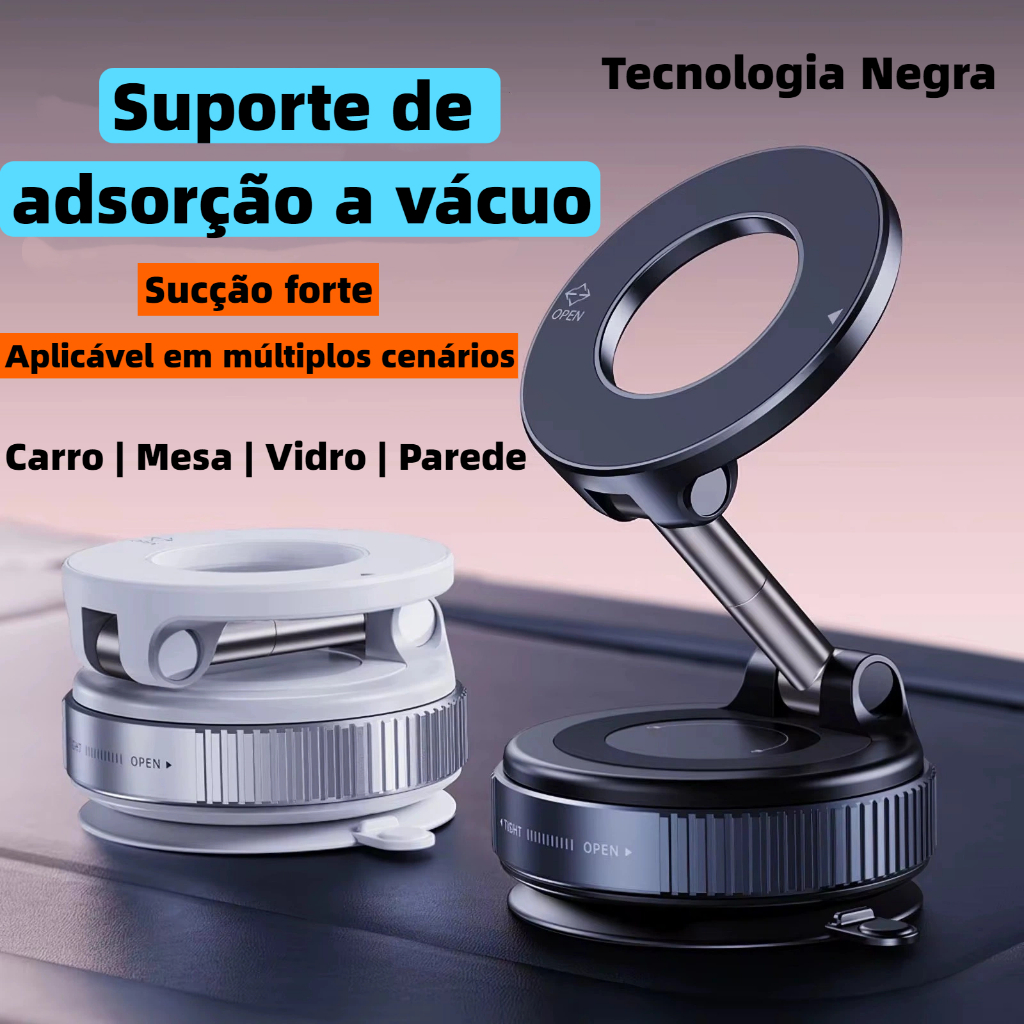 Suporte Magnético Forte Para Telefone Carro Design Dobrável 360 ° A Vácuo Ajustável/Mesa/Banheiro/Uso Universal K007