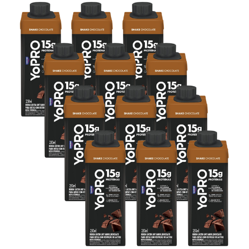 Kit 12 Unidades YoPRO  Bebida Láctea Chocolate 15g de Proteínas 250ml em Oferta na Shopee