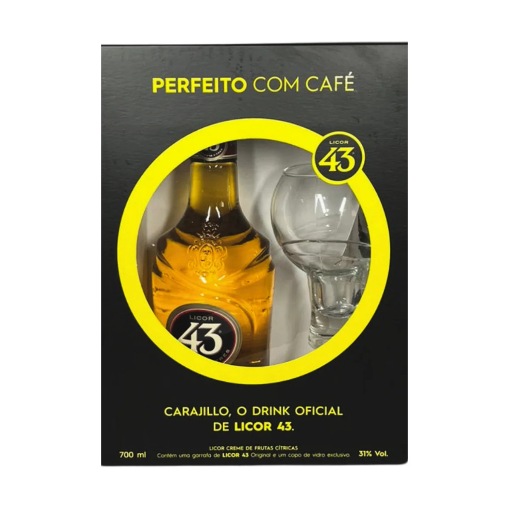 Kit Licor 43 700Ml com Copo de Vidro Personalizado