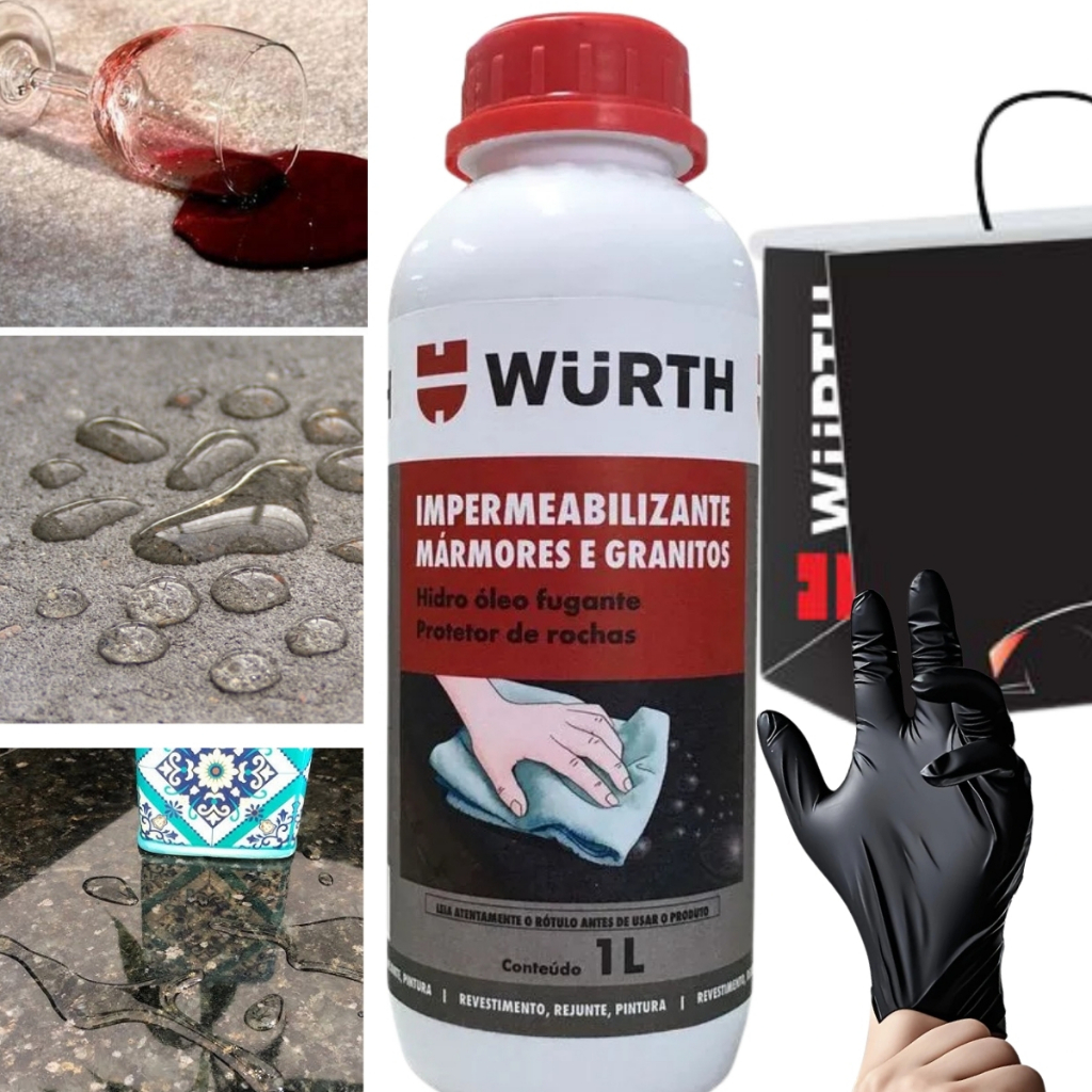 Impermeabilizante Para Pedras 1l - Wurth Mármores E Granito ALEMÃ DURA 2 ANOS