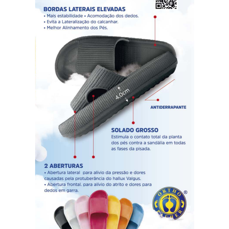 Chinelo Nuvem Ortopédico Fly Feet Macio Leve Confortável Eva