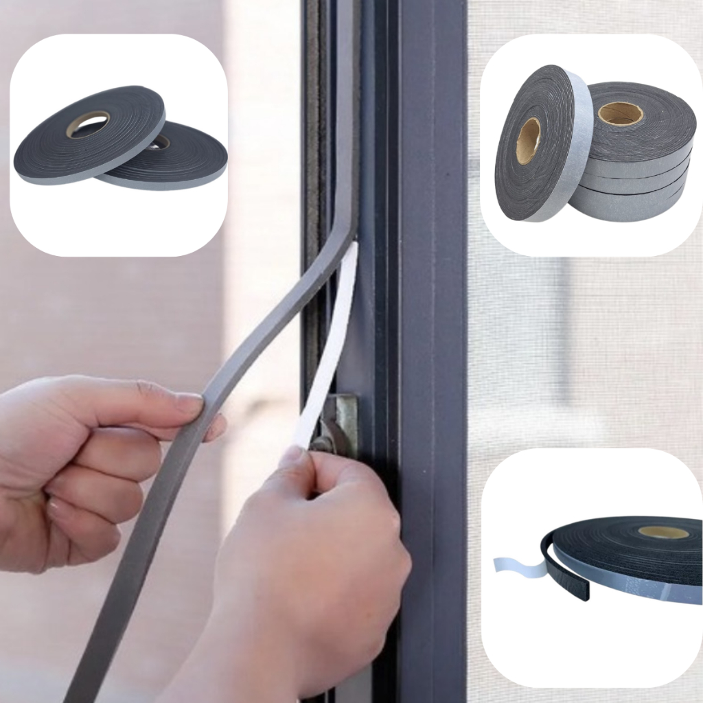 Espuma Fita PVC Vedação Adesiva Fresta Porta Janela Isolador Acústico Anti-impacto Antirruído em Oferta na Shopee