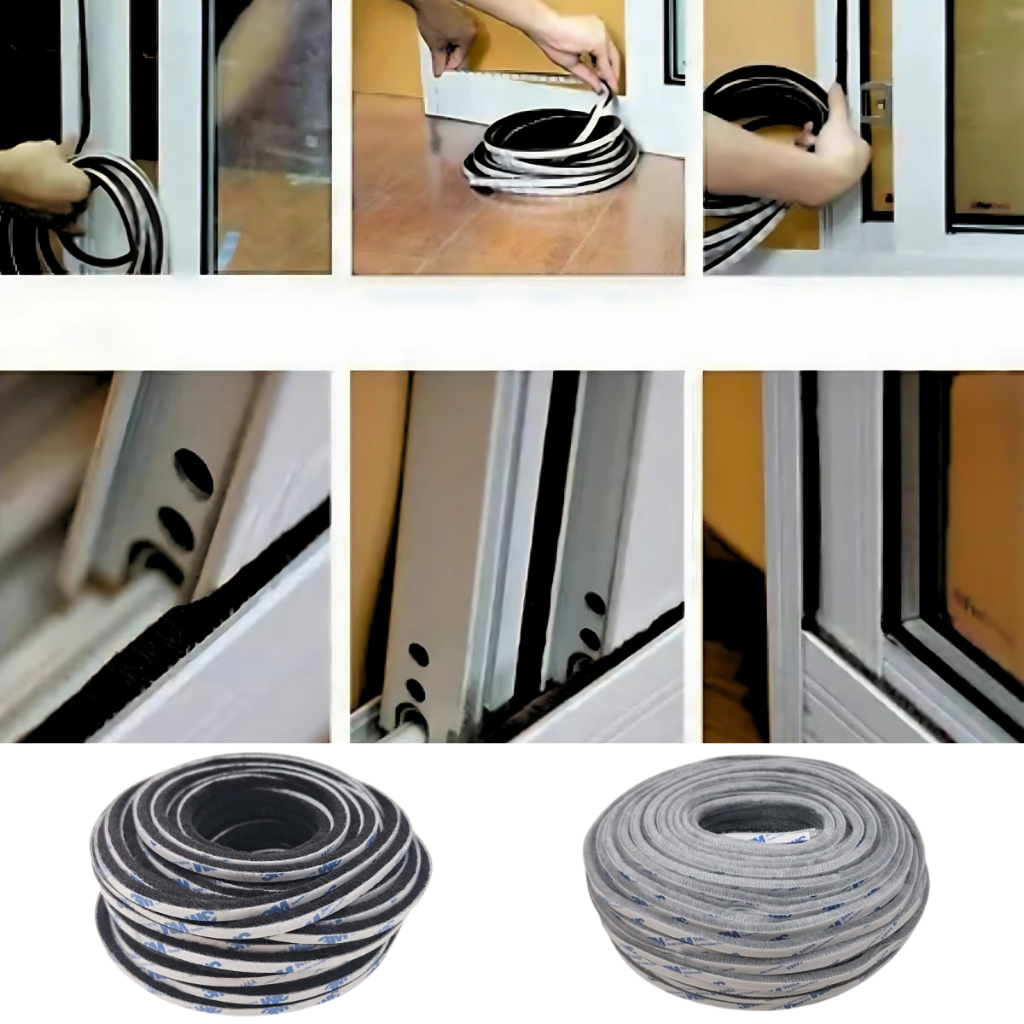 Fita Veda 5x5mm 10 Metros Fresta Escovinha Porta Janela Escova Vedação Adesiva Autocolante em Oferta na Shopee